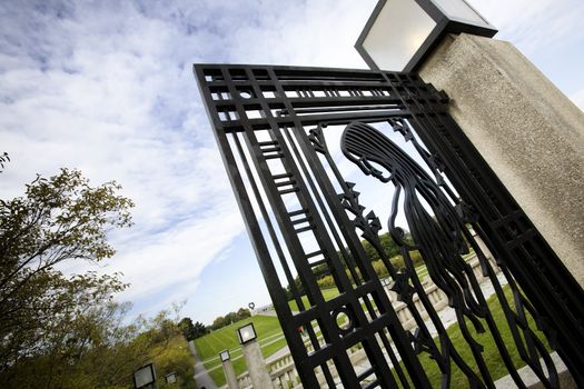 An iron gate at Vigelandsparken, Oslo, Norway