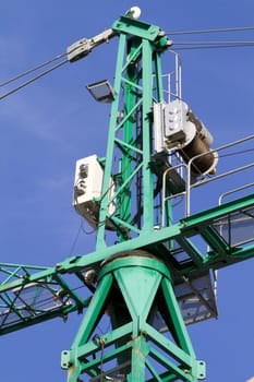 Industrial Crane, under construction building, machine