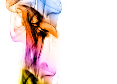 A colorful smoke style background on white