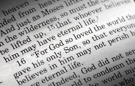 John 3:16 in the Christian Bible, For God so loved the world...
