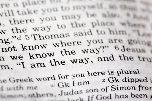 Popular New Testament passage John 14:6 - I am the way the truth and the light...