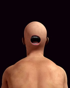 A conceptual nightmarish abstract image of a freaky man, suitable for Halloween.