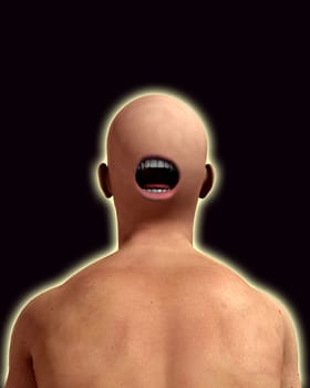 A conceptual nightmarish abstract image of a freaky man, suitable for Halloween.