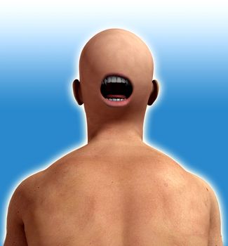 A conceptual nightmarish abstract image of a freaky man, suitable for Halloween.