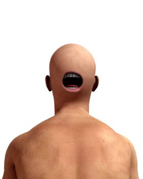 A conceptual nightmarish abstract image of a freaky man, suitable for Halloween.