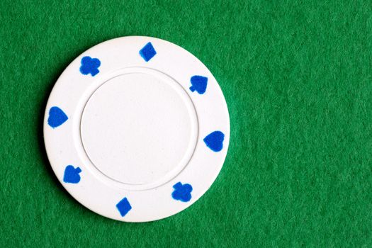 A white one dollar poker chip