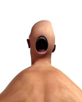 A conceptual nightmarish abstract screaming distorted monster, suitable for Halloween.