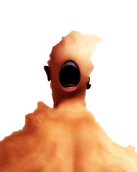 A conceptual nightmarish abstract screaming distorted monster, suitable for Halloween.
