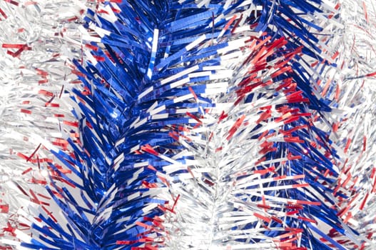 Full image of Silver red and blue ribbons