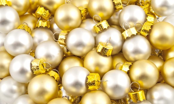 Full pack of  opaque silver and golden christmas balls
