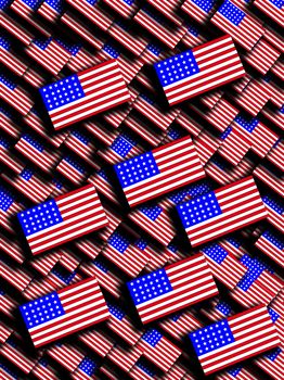 A background made out of American flags.