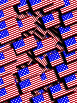 A background made out of American flags.