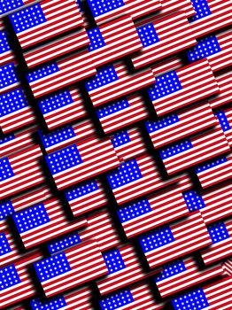 A background made out of American flags.