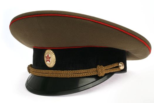 Soviet Army cap on a white background