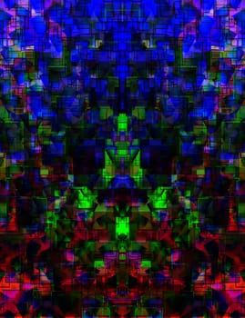 A abstract background made out of colour and square shapes.