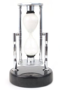 hourglass with a stone stand on a white background
