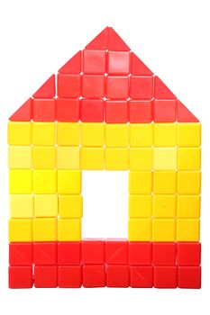 House of the children's toy blocks on a white background