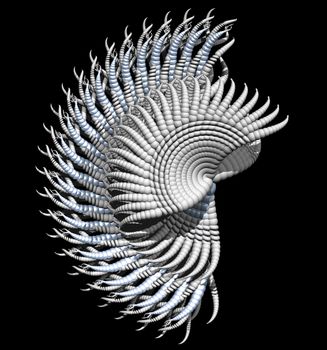 Abstract organic form on black background - 3d illustration