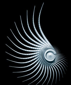 Abstract organic form on black background - 3d illustration