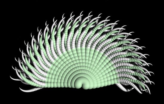 Abstract organic form on black background - 3d illustration