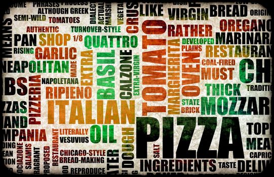 Pizza Menu as Concept Background with Toppings