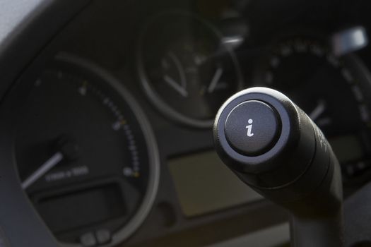 Info button in the car connected to the car computer