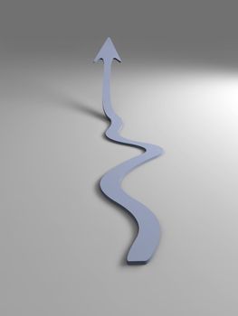 Arrow pointing upward. 3D rendered illustration.