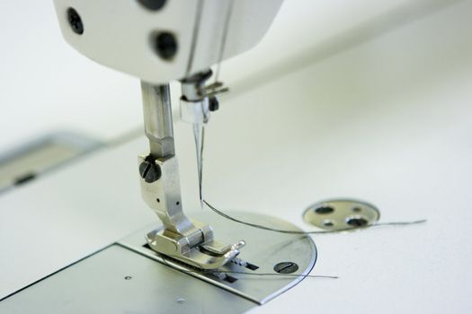A sewing machine and on a table