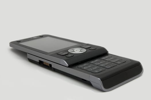 small modern mobile phone isolated on background