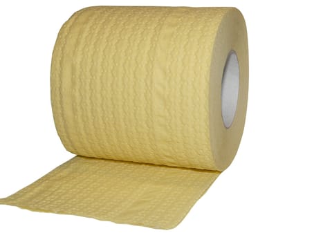 Roll of yellow toilet paper 