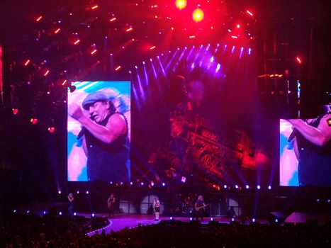 on stage annd jumbo tron acdc editorial use only