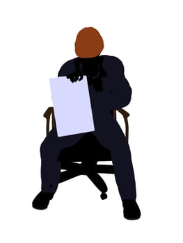 Male construction worker art illustration silhouette on a white background