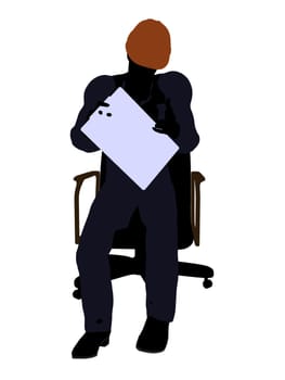 Male construction worker art illustration silhouette on a white background
