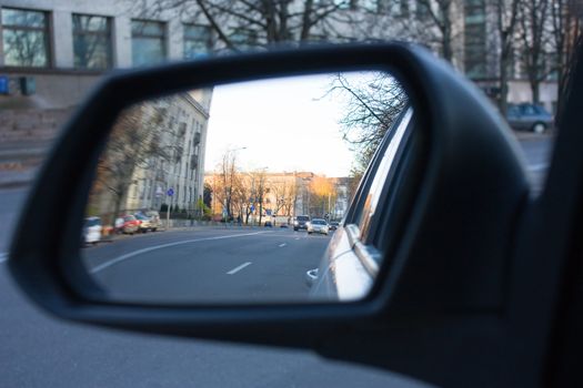 in the car mirror