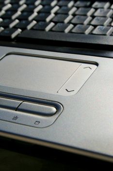 Close up of a notebook keyboard.
