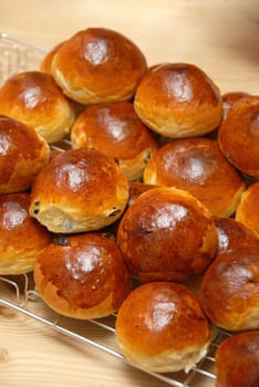 Norwegian buns.
Selective focus.
Focus in center.