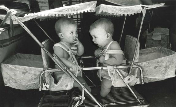 Twins at a twin festival in Little Rock, Arkansas in 1975