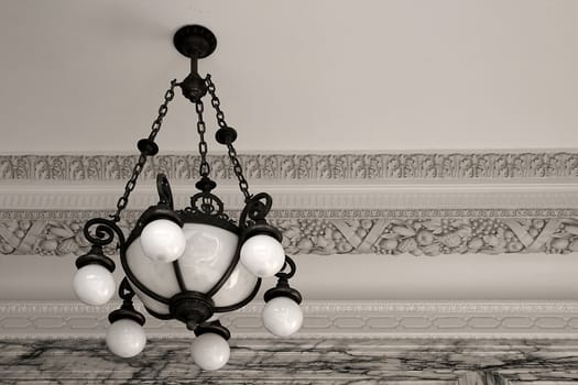 Light fixture in the entry way of the Ventura city hall