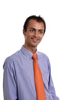 young business man portrait in white background