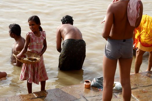 Religious ceremony at Varanasi Uttar Pradesh India