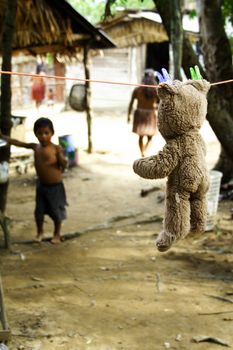 A young child photograph taken in an Amazonian tribe.