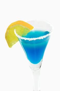 Margarita with lemon slice in a glass