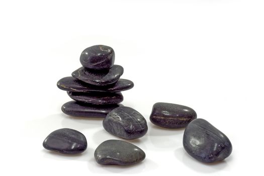 Black Stones on a Pile with bright Background