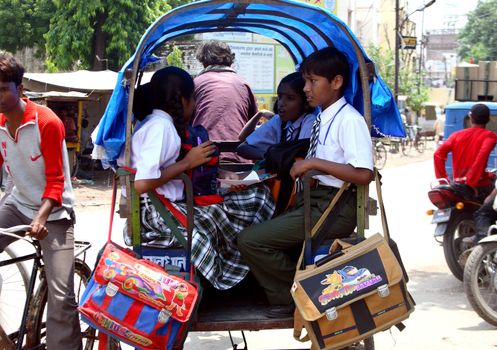 young people goes to chool - india