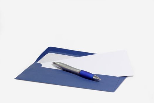 Letter in a blue Envelope on bright background