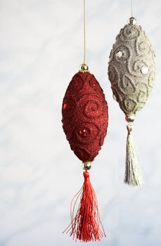 Red and grey handicraft christmas toys