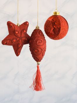 Red handicraft decoration for christmas tree