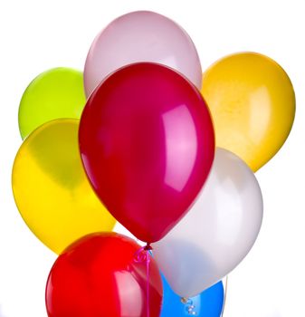 Eight balloons isolated on a white background