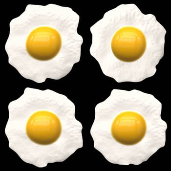 Example of classical breakfast of the bachelor, represented on a black background.