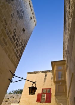 An abstract view of the streets in Mdina in Malta